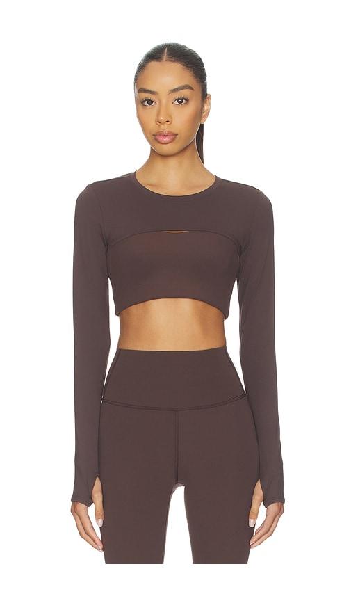 Splits59 Amelia Airweight Lite Shrug in Chocolate by SPLITS59