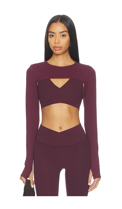 Splits59 Amelia Airweight Lite Shrug in Wine by SPLITS59