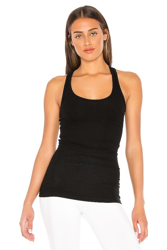 Splits59 Ashby Rib Racerback Tank in Black by SPLITS59