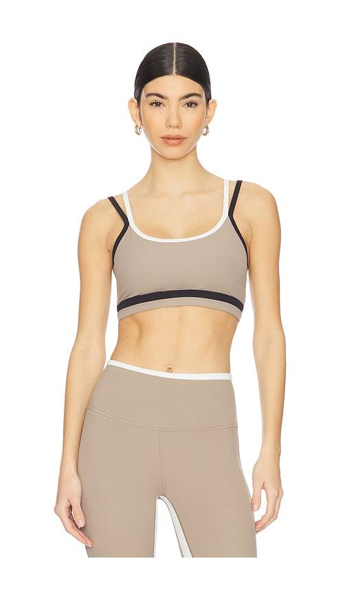 Splits59 Eva Rigor Double Strap Bra in Tan by SPLITS59