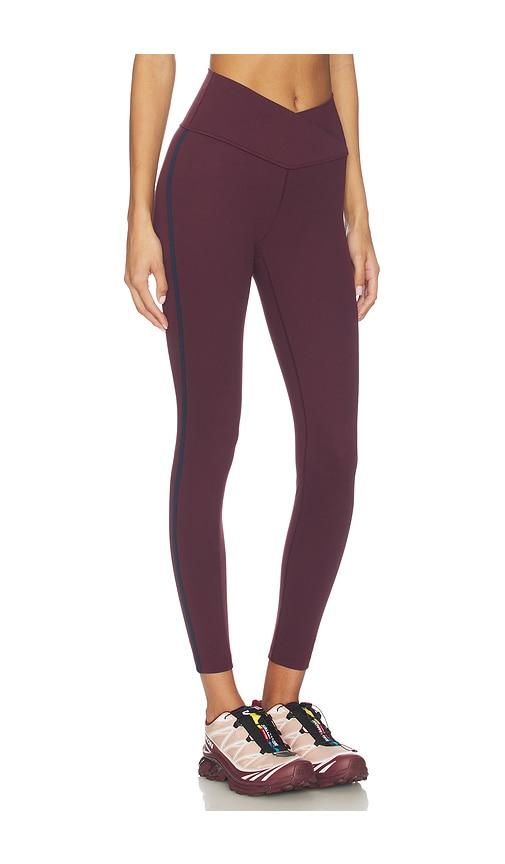 Splits59 Mia Rigor Legging W/ Stripe in Wine by SPLITS59