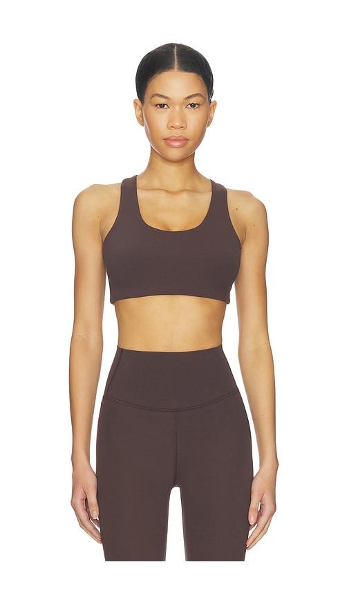 Splits59 Sara Airweight Sports Bra in Chocolate by SPLITS59