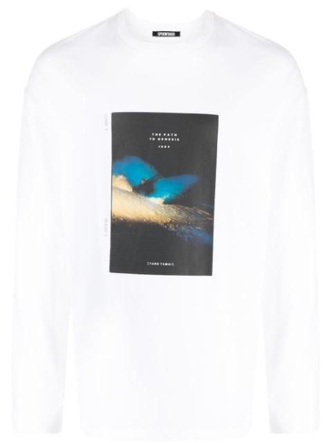 illustration-print cotton T-shirt by SPOONYARD