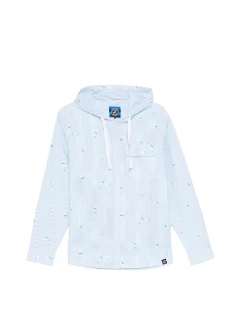 floral-pattern striped hoodied shirt by SPORT B. BY AGNES B.
