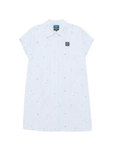 striped floral-embroidered shirt mini dress by SPORT B. BY AGNES B.