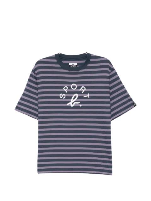 striped logo-print T-shirt by SPORT B. BY AGNES B.