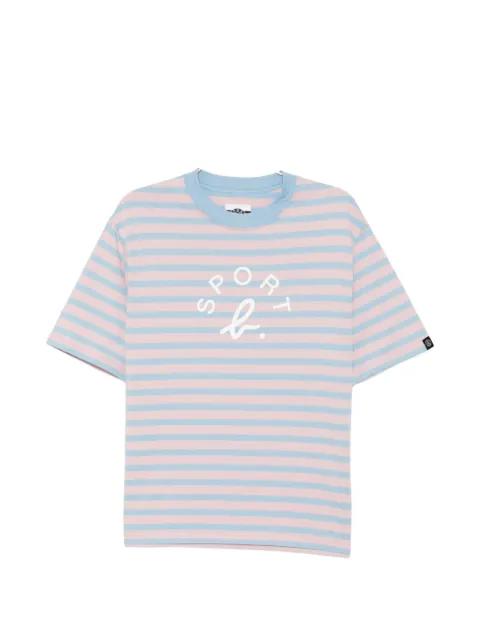 striped logo-print T-shirt by SPORT B. BY AGNES B.