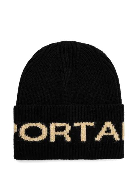 logo-intarsia ribbed-knit beanie hat by SPORTALM