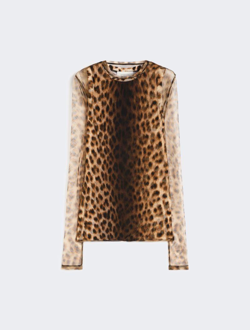Animal-print bi-material top - BEIGE SHADED by SPORTMAX