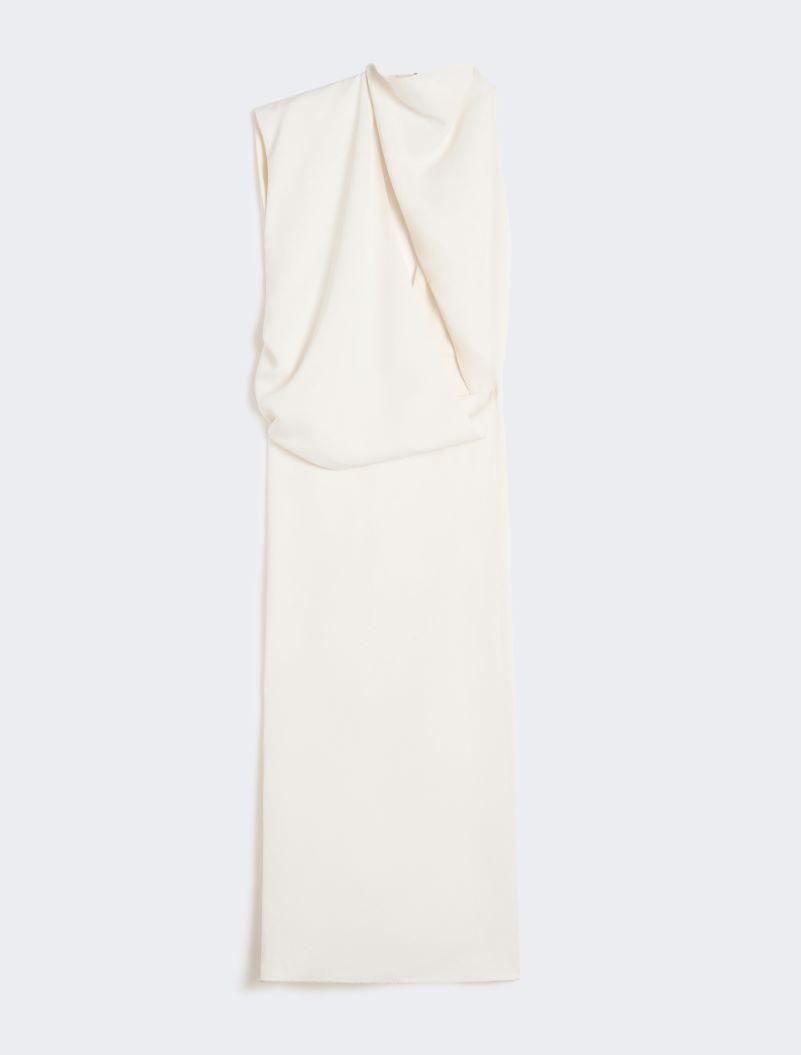 Asymmetrical viscose dress - ECRU by SPORTMAX