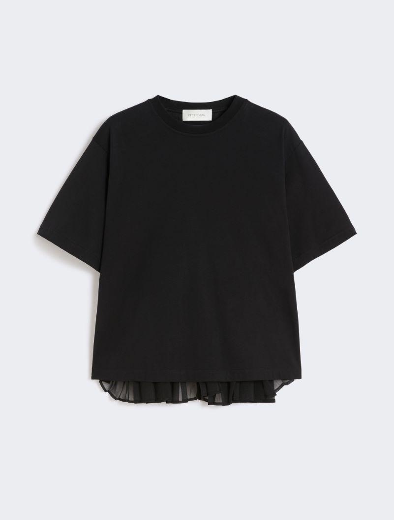 Cotton T-shirt with pleated back - BLACK by SPORTMAX