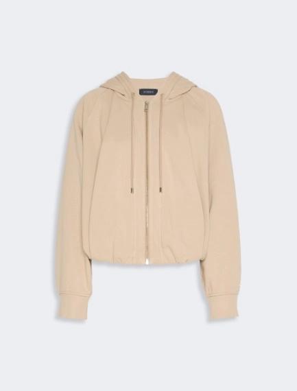 Cotton-blend boxy hoodie - BEIGE by SPORTMAX