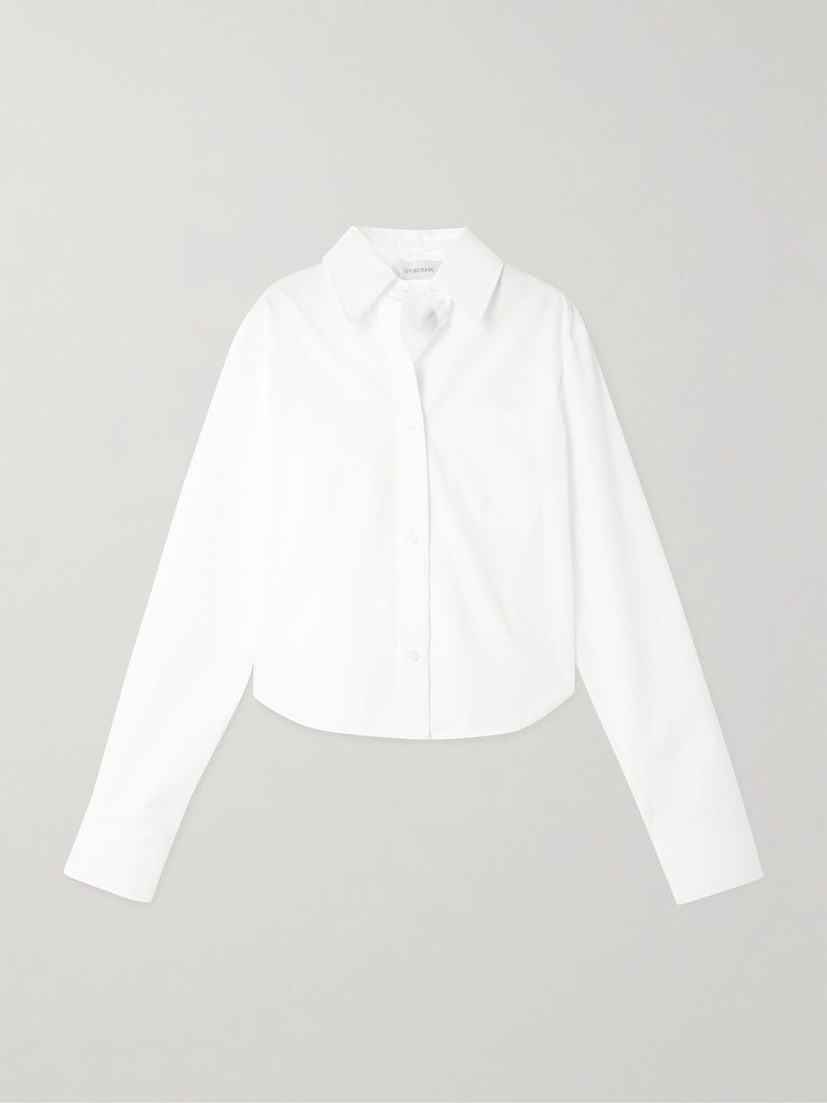 Cropped pleated cotton-blend shirt by SPORTMAX