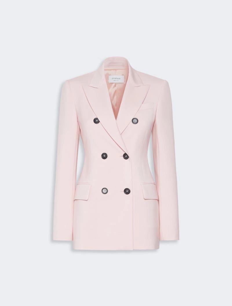 Double-breasted natural stretch wool blazer - ANTIQUE ROSE by SPORTMAX