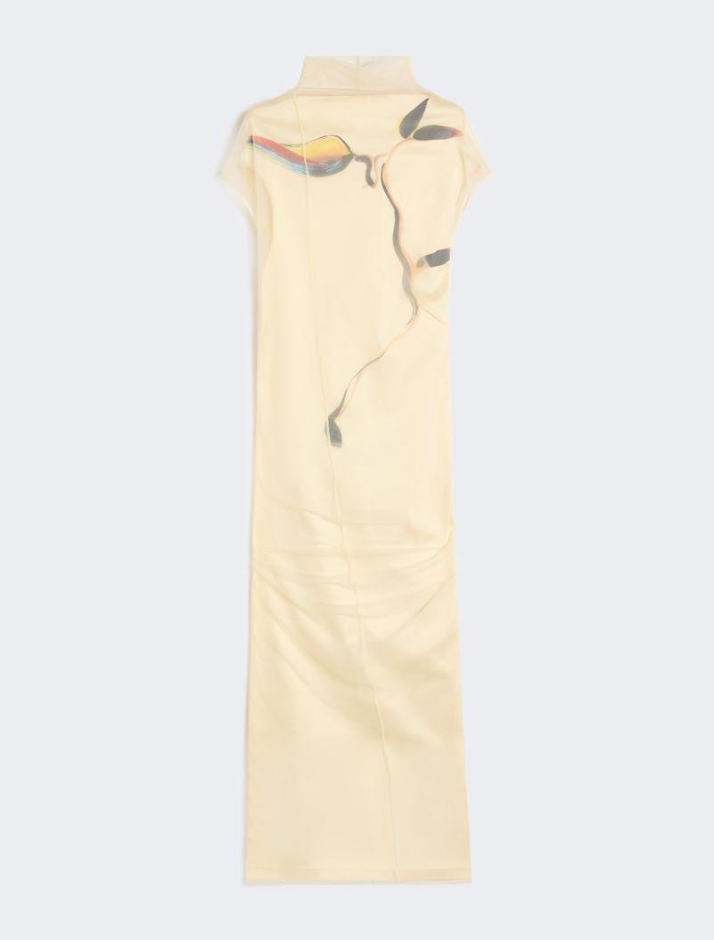 Double-layer satin dress - LIGHT YELLOW by SPORTMAX