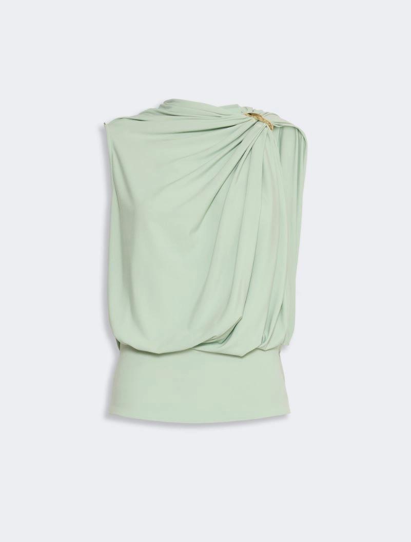 Draped fluid jersey top - PASTEL GREEN by SPORTMAX