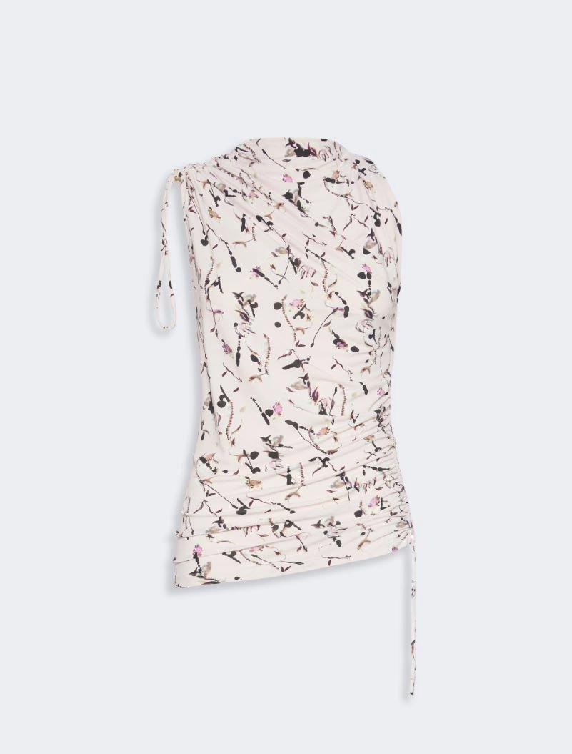 Draped viscose jersey asymmetrical top - ANTIQUE ROSE by SPORTMAX