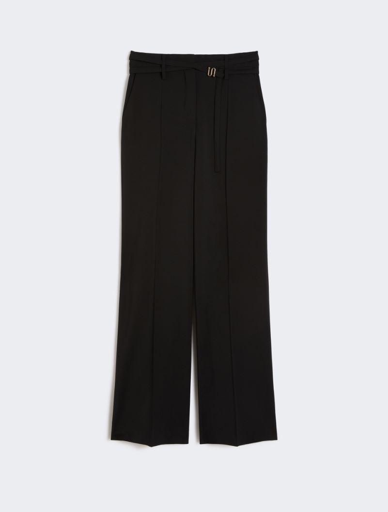 Flared stretch woollen cloth trousers - BLACK by SPORTMAX