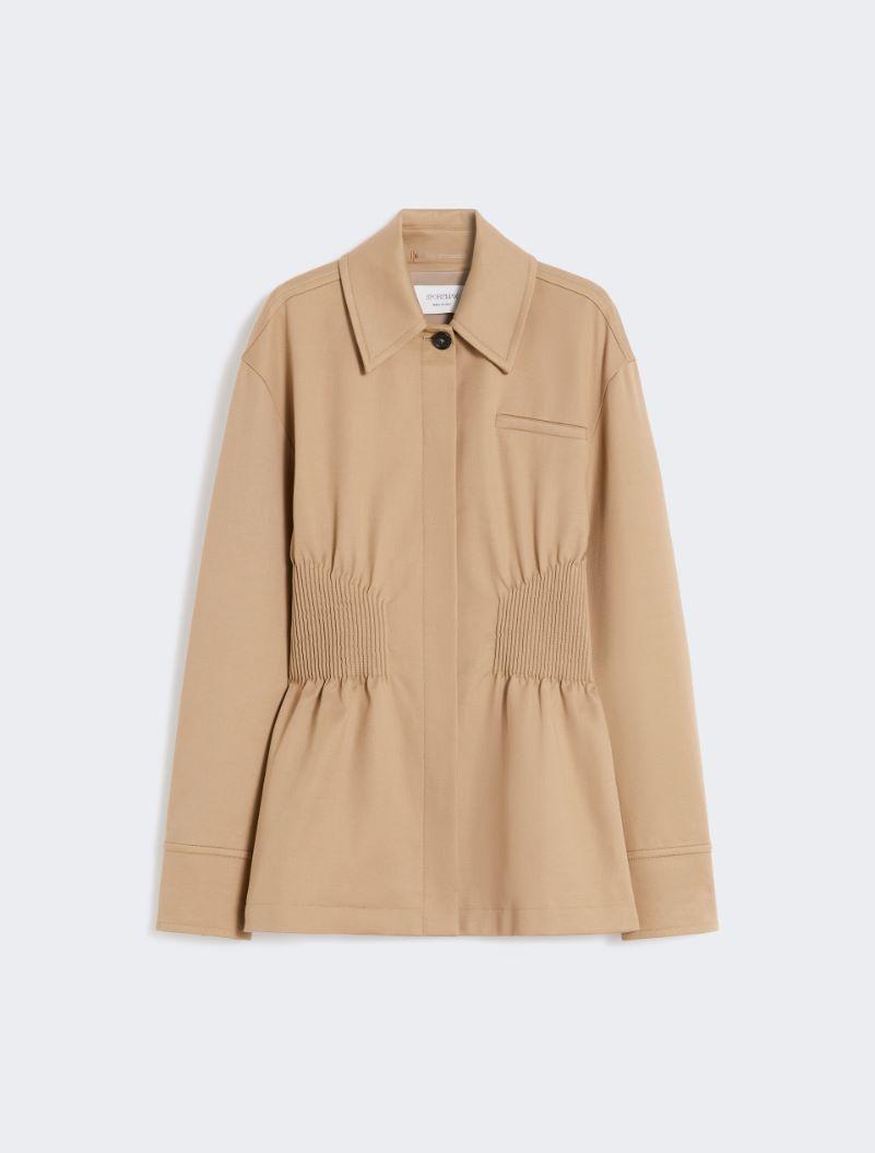 Gabardine shirt jacket with embroidery - CAMEL by SPORTMAX
