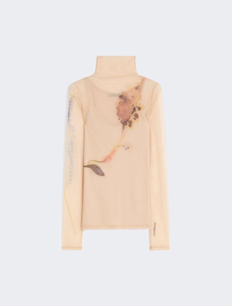 High-neck stretch tulle top - ANTIQUE ROSE by SPORTMAX