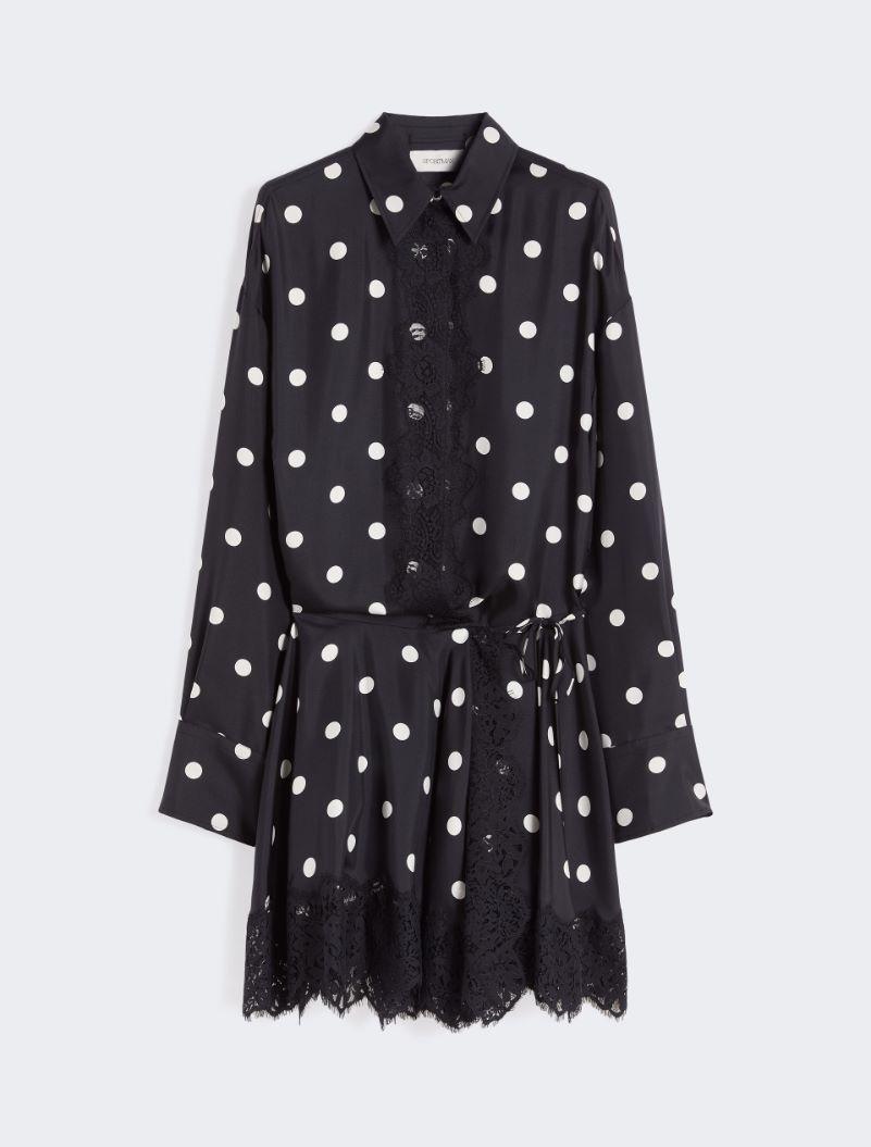 Lace-detail short dress - BLACK by SPORTMAX