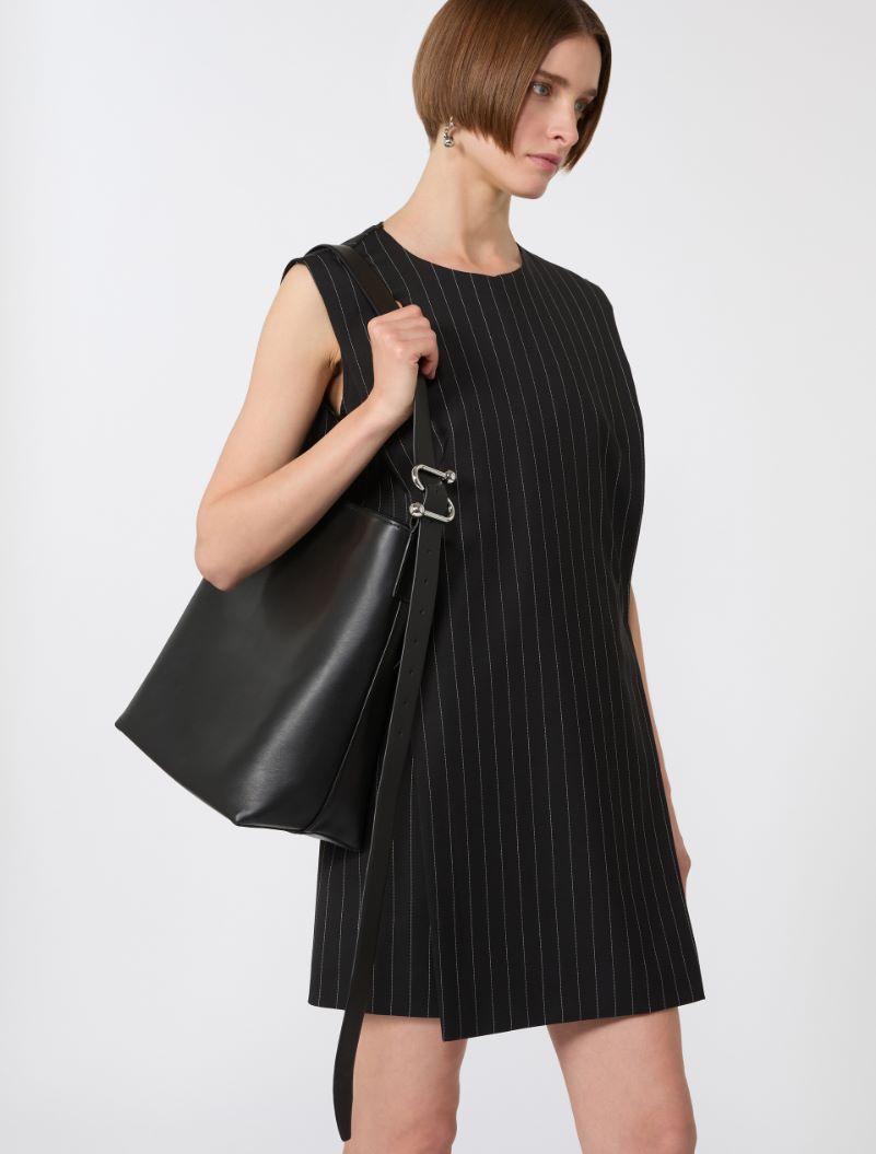 Leather S-buckle shopper bag - BLACK by SPORTMAX