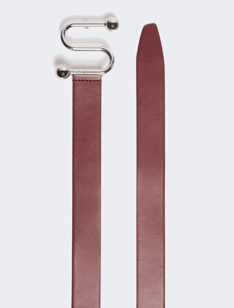Leather belt with S buckle - BORDEAUX by SPORTMAX