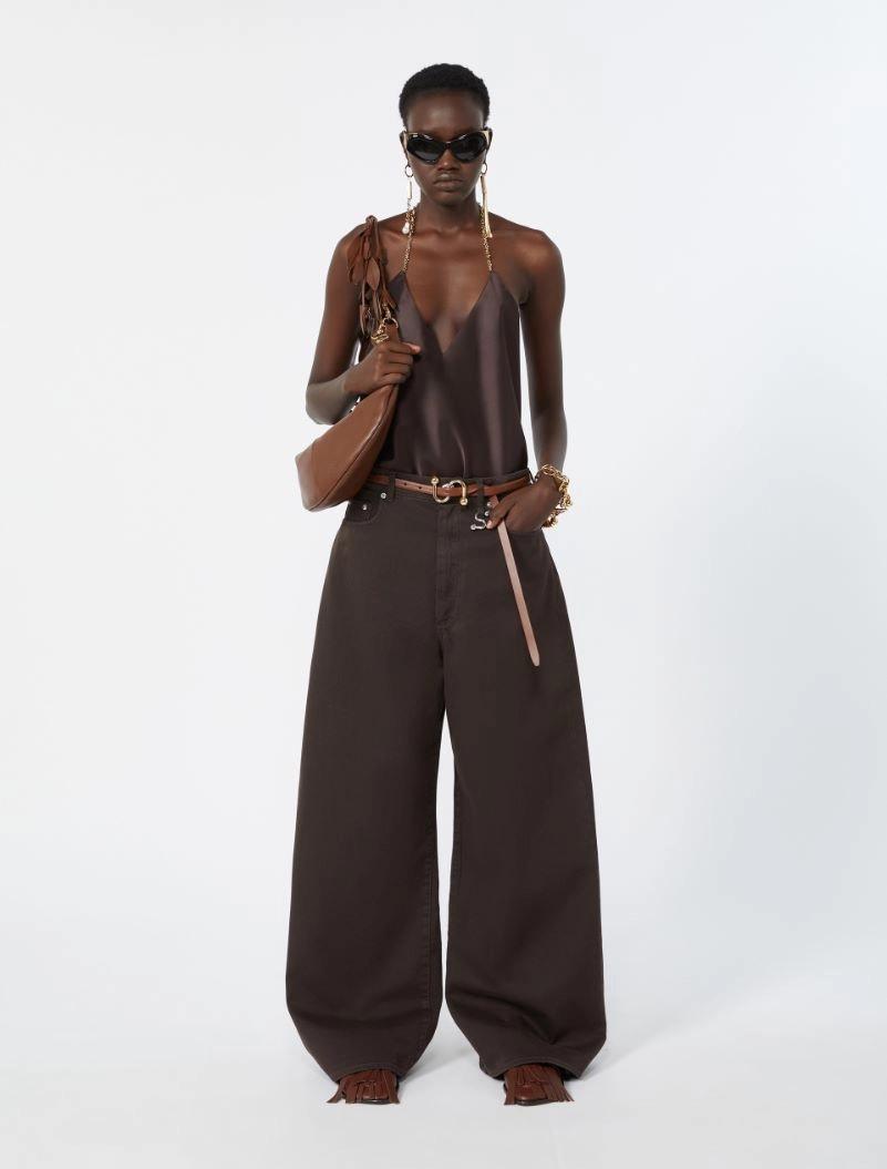 Leather low-waist belt - BROWN by SPORTMAX