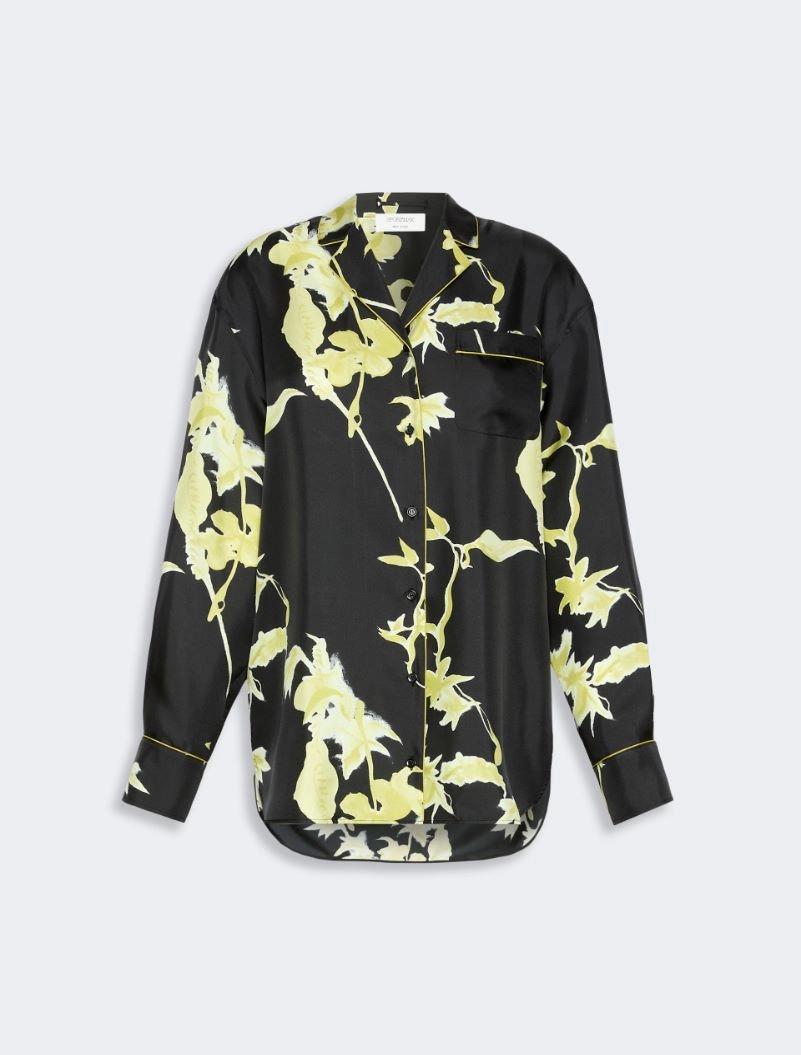 Long printed silk shirt - BLACK by SPORTMAX