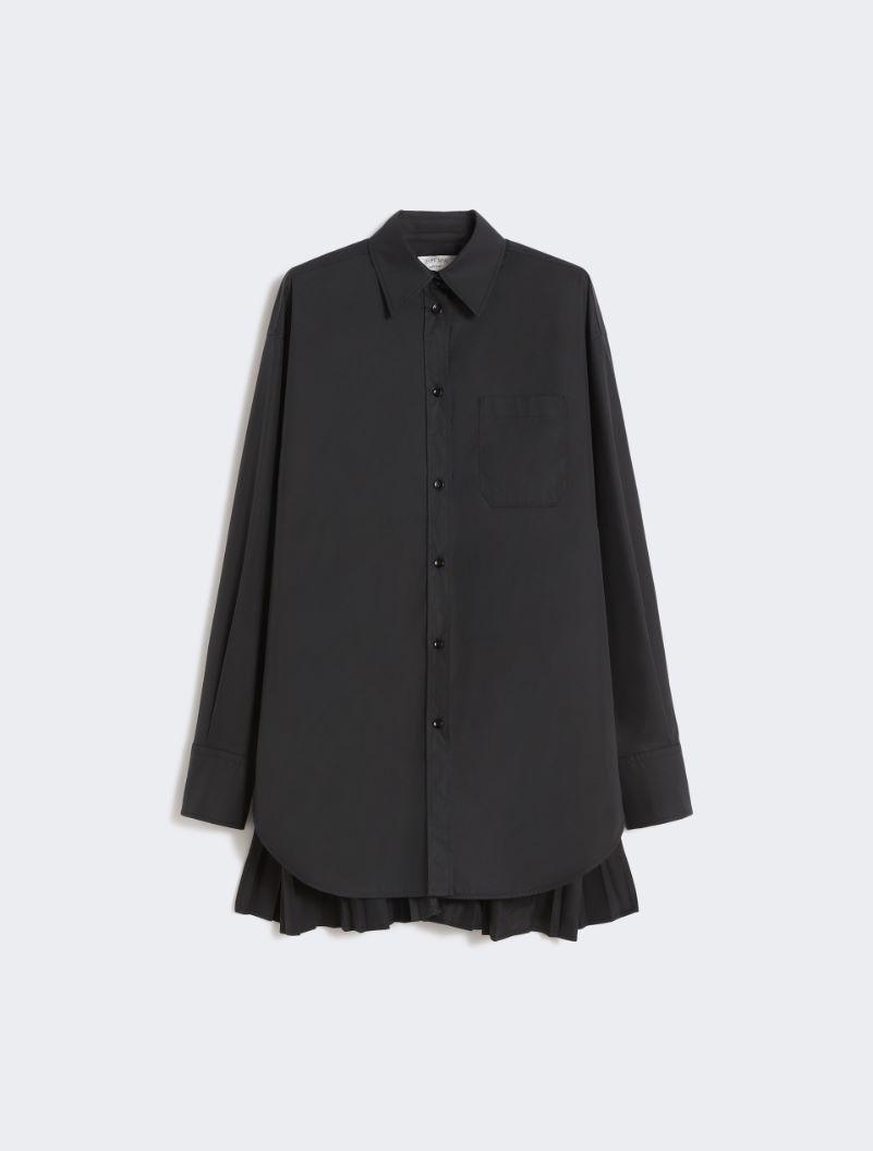 Overshirt with plissé-pleated detail - BLACK by SPORTMAX