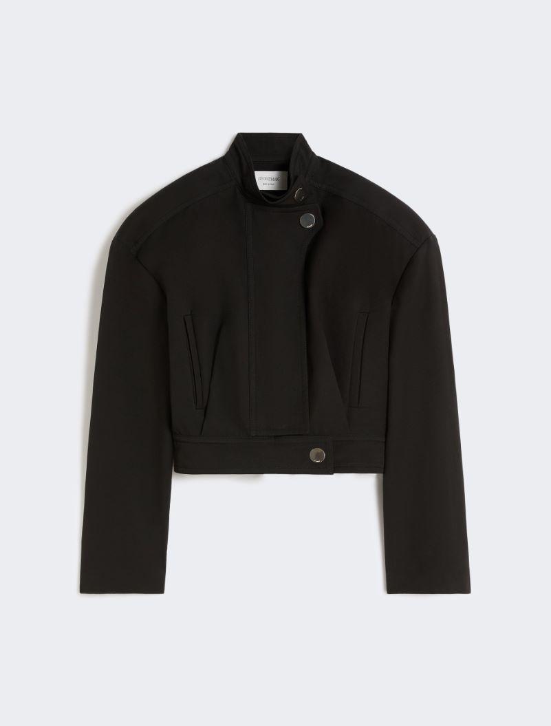 Oversized cotton bomber jacket - BLACK by SPORTMAX