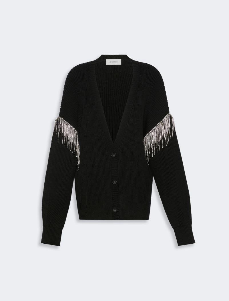 Oversized pure wool cardigan - BLACK by SPORTMAX