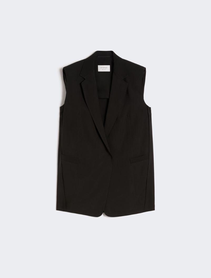 Oversized washed viscose gilet - BLACK by SPORTMAX