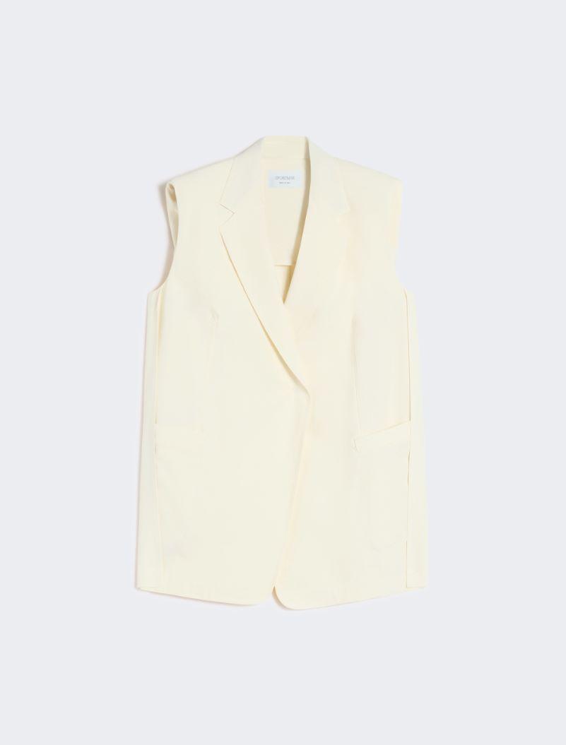 Oversized washed viscose gilet - IVORY by SPORTMAX