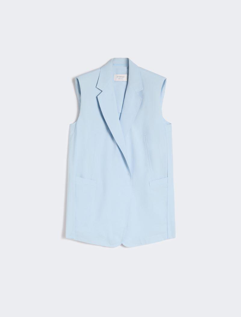 Oversized washed viscose gilet - LIGHT BLUE by SPORTMAX