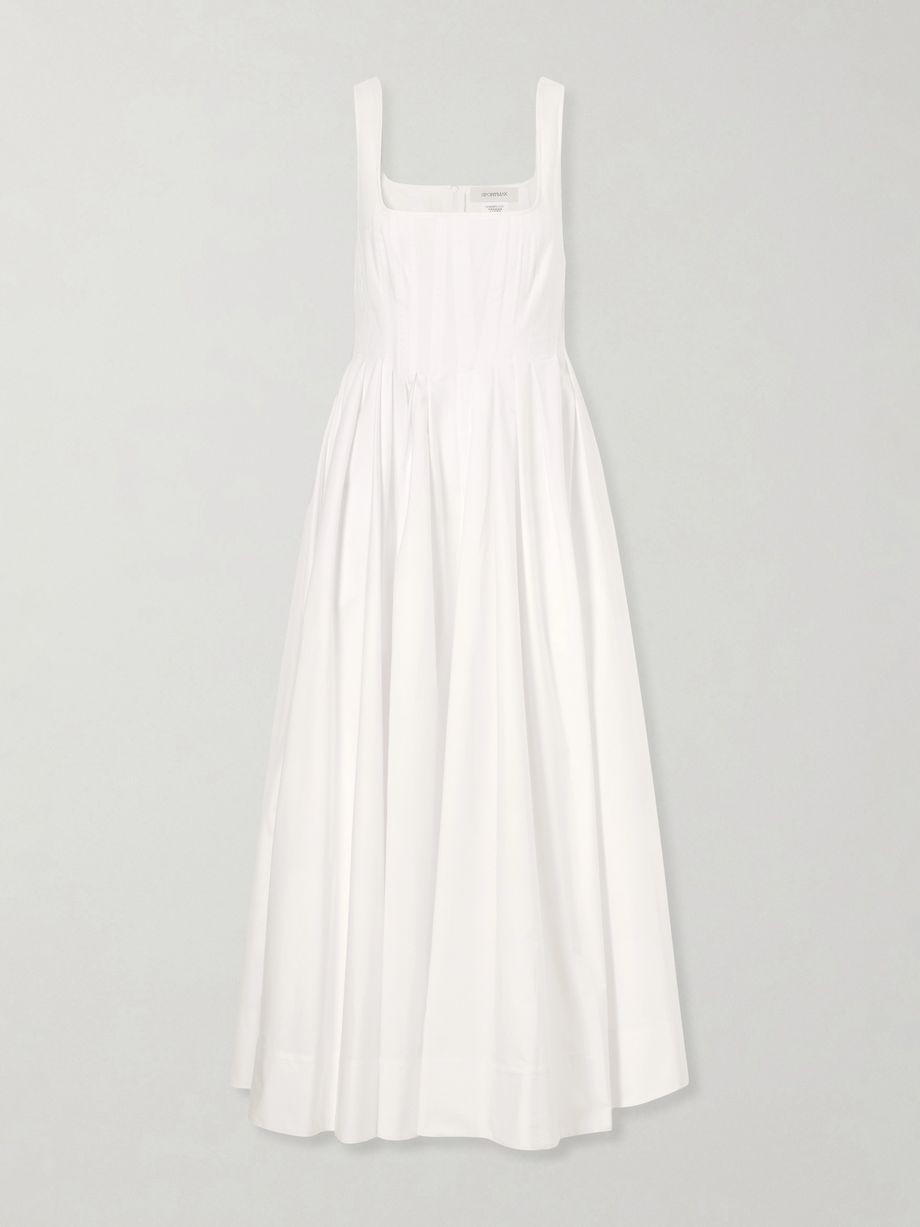 Pleated cotton-poplin maxi dress by SPORTMAX