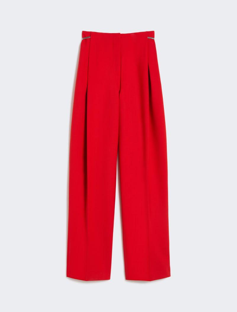 Pleated stretch wool trousers - RED by SPORTMAX