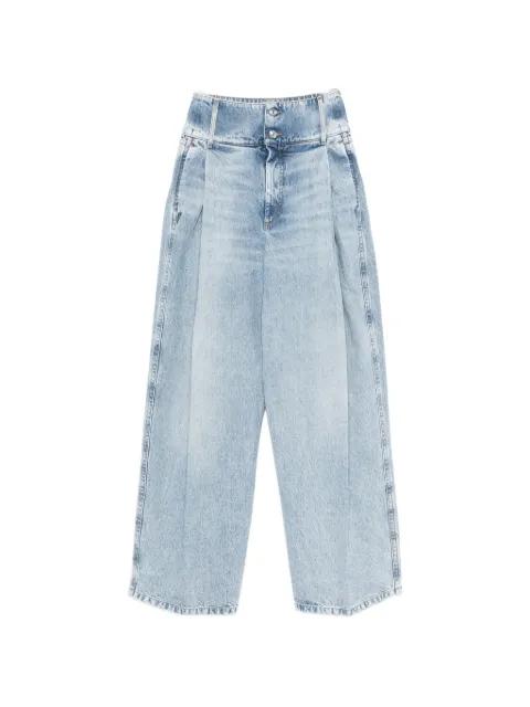 Salbatro button-embellished pleated denim trousers by SPORTMAX