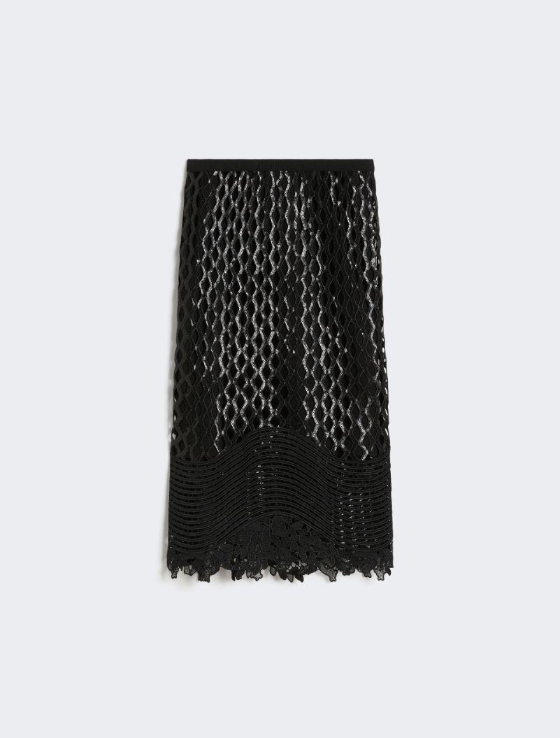 Sequinned mesh skirt - BLACK by SPORTMAX