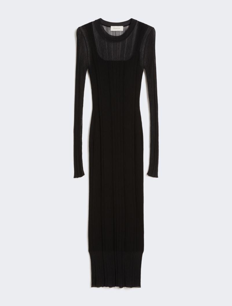 Short-sleeved stretch viscose dress - BLACK by SPORTMAX