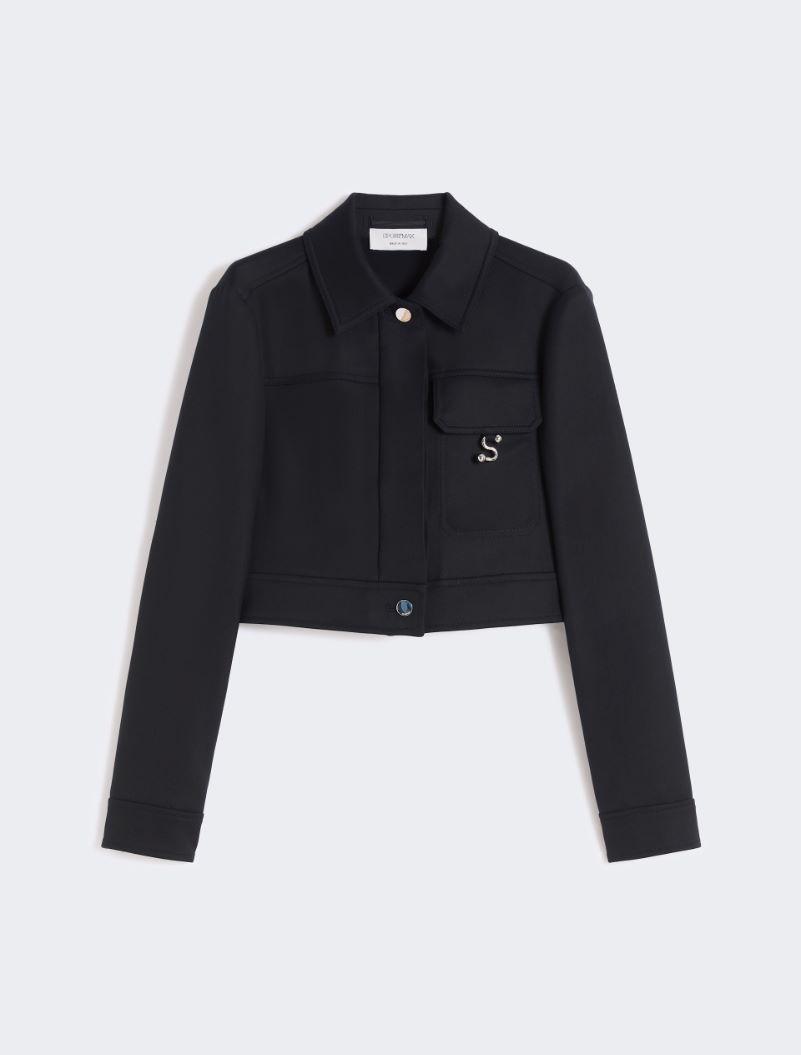 Short washed gabardine jacket - BLACK by SPORTMAX