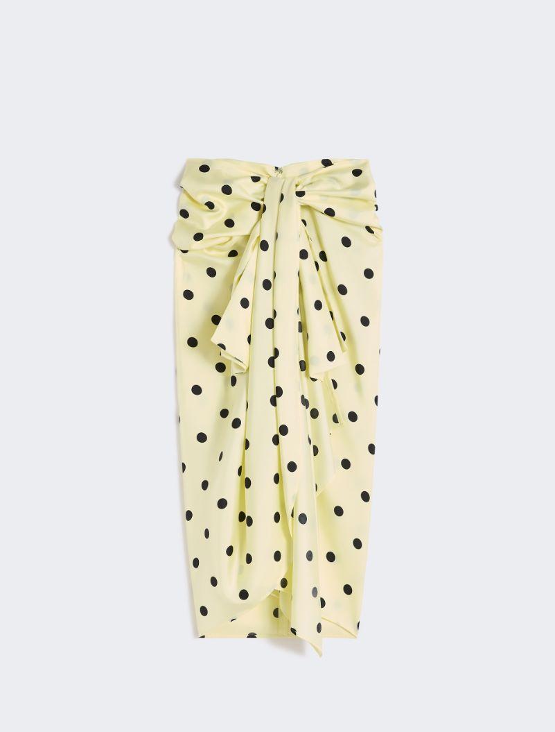 Silk twill knot skirt - LEMON by SPORTMAX