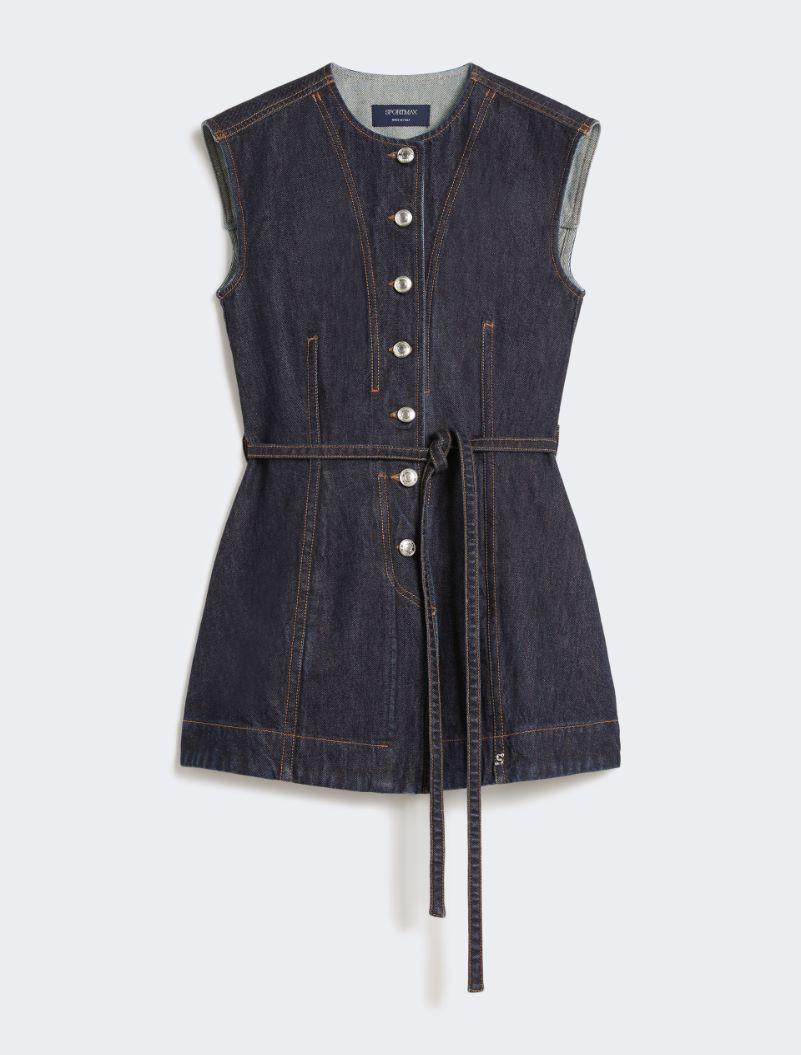 Sleeveless denim top - MIDNIGHTBLUE by SPORTMAX