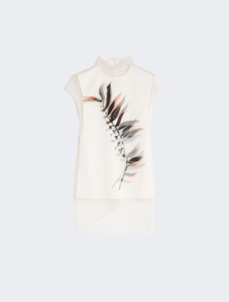 Sleeveless double-layer satin and tulle top - WHITE by SPORTMAX