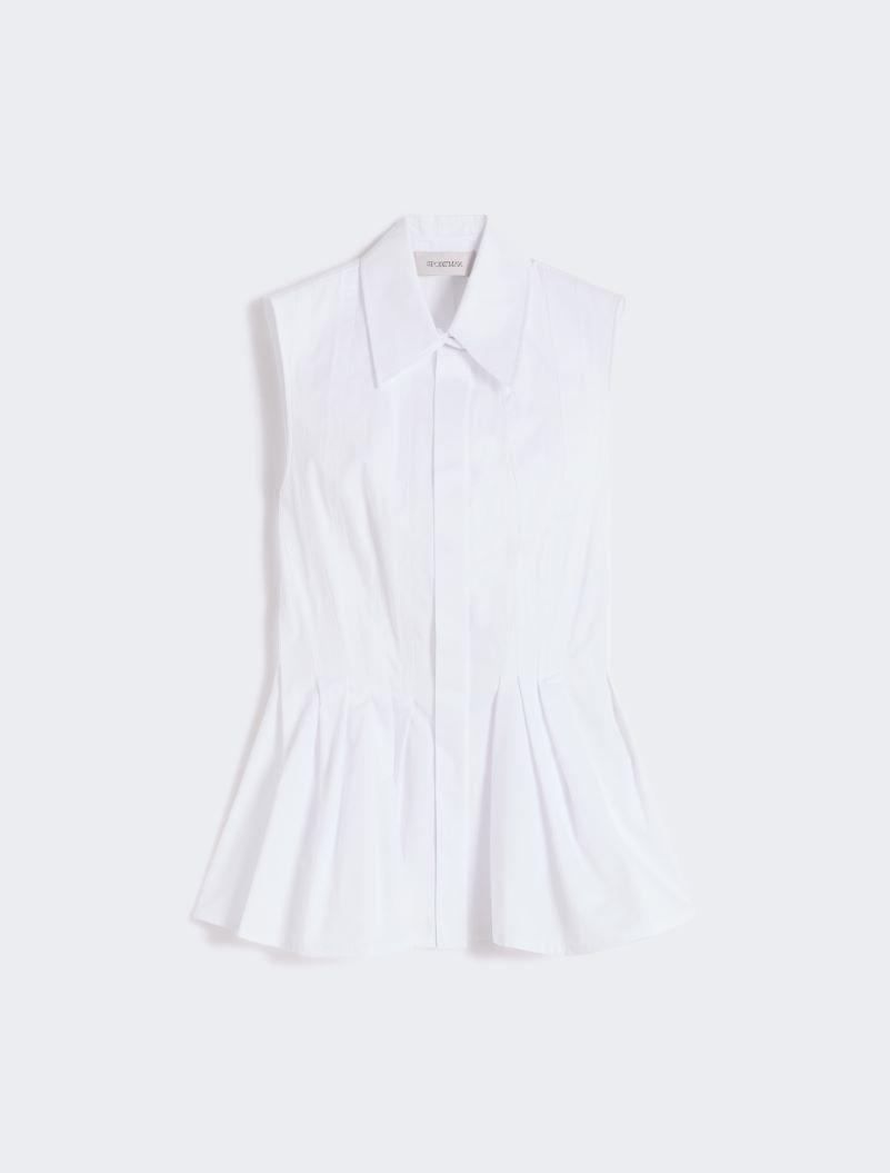 Sleeveless heavy cotton canvas shirt - OPTICAL WHITE by SPORTMAX