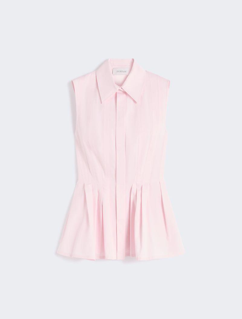 Sleeveless heavy cotton canvas shirt - PINK by SPORTMAX