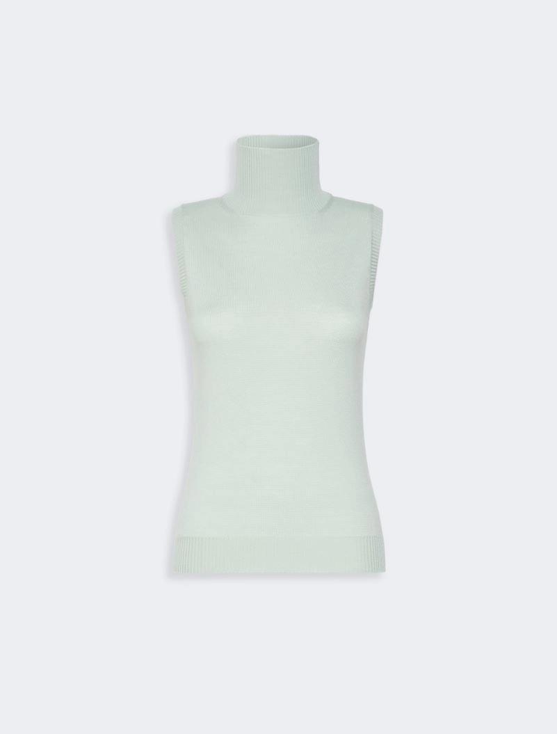 Sleeveless pure wool sweater - PASTEL GREEN by SPORTMAX