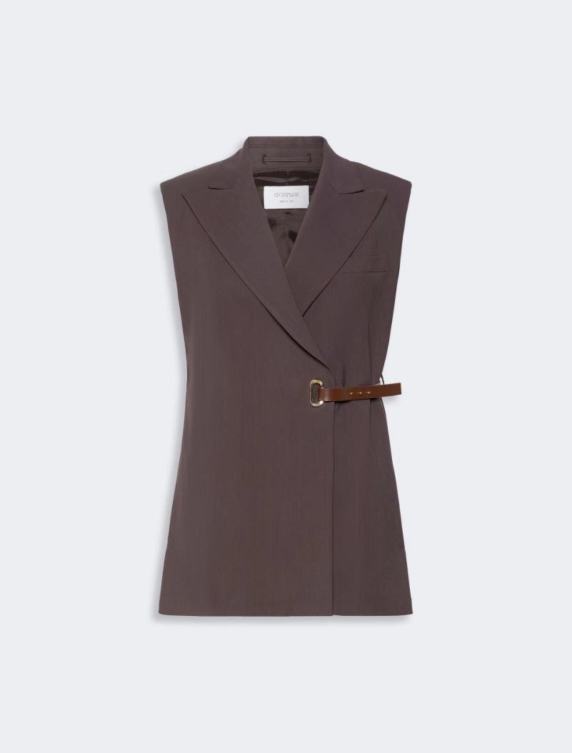Sleeveless stretch viscose blazer - CHOCOLATE by SPORTMAX
