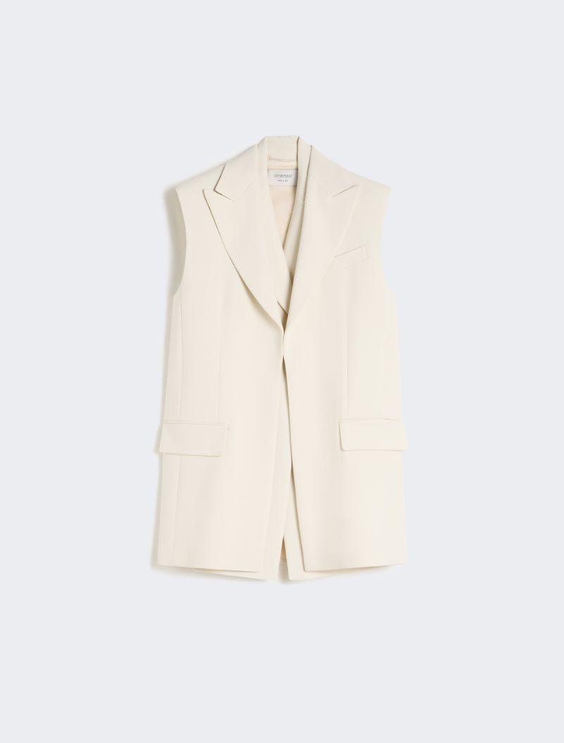 Sleeveless stretch viscose two-piece blazer - IVORY by SPORTMAX