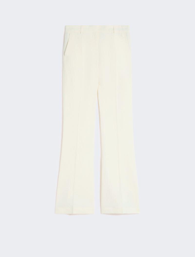 Slim-fit flared trousers in viscose - IVORY by SPORTMAX